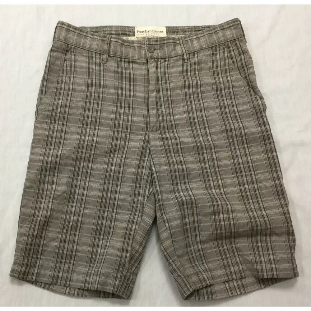 PERRY ELLIS COTTONS MENS COTTON SHORTS SIZE 32